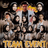 a group of people are posing for a team event photo