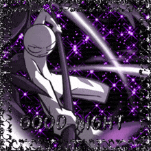 a picture of a cartoon character with the words good night on it