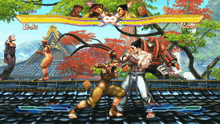 a video game with two fighters named ibuki and kazuya fighting each other