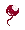 a pixel art of a red balloon with a string attached to it on a white background .
