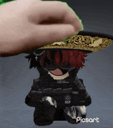 a picture of a person wearing a sombrero and a scp uniform