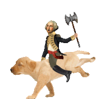 Riding Puppy Puppy Sticker - Riding Puppy Puppy George Washington Stickers