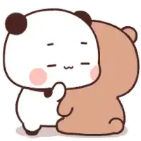 a panda bear is standing next to a brown bear .