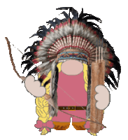 Native American Chief Gnome Sticker - Native American Chief Gnome Stickers