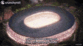 an aerial view of a stadium with a crunchyroll logo in the corner