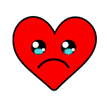heart sad upset down crying teary