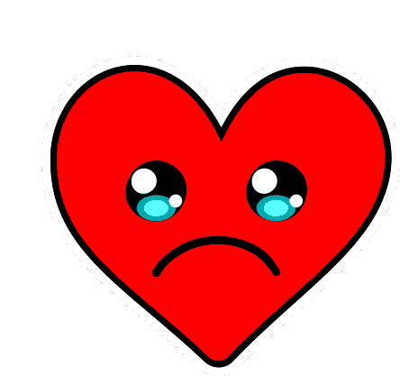 Heart Sad Upset Sticker - Heart Sad Upset Down Stickers