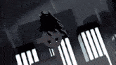 a black and white drawing of a bat flying over a cemetery