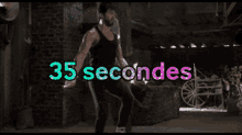 a man is jumping a jump rope with the words 35 seconds written below him