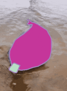 a drawing of a purple object in the water