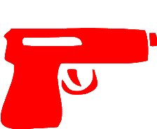 Red Gun Sticker - Red Gun Stickers