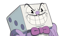 evil smile king dice the cuphead show smirk grinning