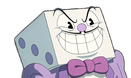 Evil Smile King Dice Sticker - Evil Smile King Dice The Cuphead Show Stickers