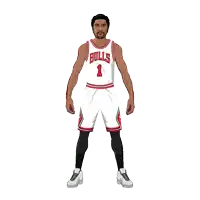 a basketball player wearing a bulls jersey with the number 1 on it