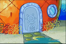 Spongebob Squarepants Gary Takes A Bath GIF - Spongebob Squarepants Gary Takes A Bath Door GIFs