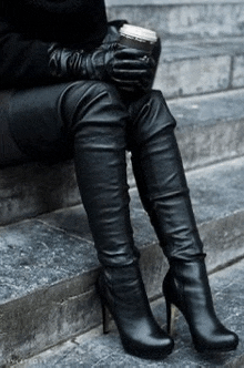 Thigh high boots fashion outfit tumblr