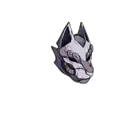 a drawing of a fox 's head with a swirl on its face