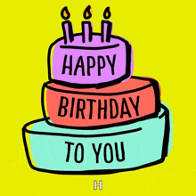 a birthday cake that says happy birthday to you on it