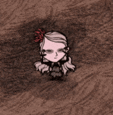 a drawing of a woman with a flower in her hair