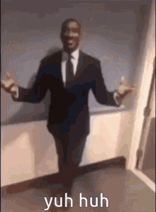 Yuh Huh Guy In Suit GIF