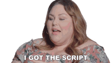 i got the script chrissy metz i received scenario i received the text writing