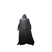 a person with glowing eyes wearing a hood