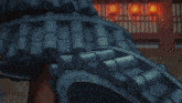 a cartoon drawing of a building with a fire coming out of the roof