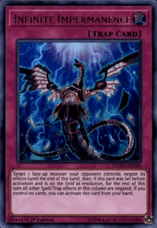a card that says infinite impermanence on the top