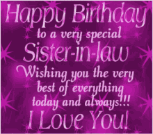 Happy Birthday Sister In Law GIF - Happy Birthday Sister In Law I Love You GIFs