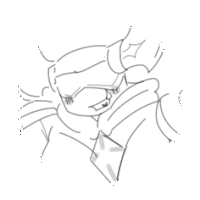 a black and white drawing of a person wearing a mask and holding a piece of paper .