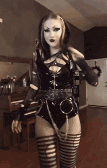 gothic goth girl hello latex