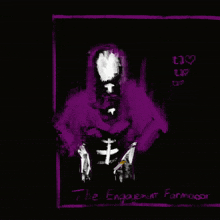 a painting of a skeleton with the words " the engagent farmdoor " written on the bottom