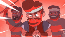 a cartoon drawing of a man with a beard