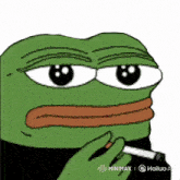 a cartoon frog is smoking a cigarette and has the letters minimx on it