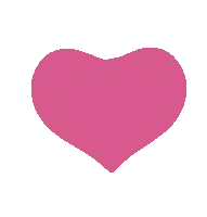 a pink heart on a white background with a shadow
