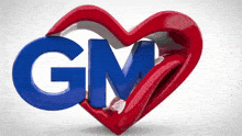 the word gm that is in a red heart