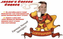 Coffee Corner Coffee Superman GIF - Coffee Corner Coffee Superman GIFs