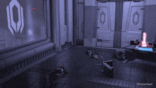 a video game called illusive soul is being played in a dark room