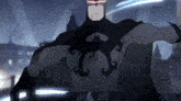 a cartoon of a man in a black cape with a ying yang symbol on his chest