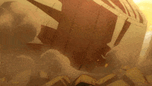a cartoon drawing of a person standing in a pile of bricks
