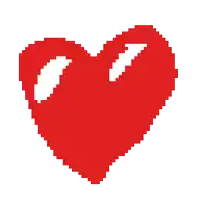 a pixel art of a red and white heart with a white arrow pointing up