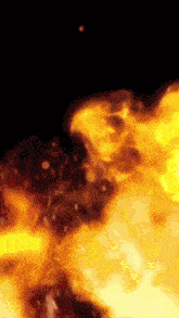 a close up of a burning object with a black background