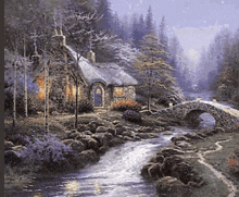 Cottage By Brook Tranquil GIF - Cottage By Brook Brook Cottage GIFs