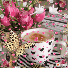 Coffee Butterfly GIF - Coffee Butterfly Flowers GIFs