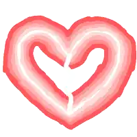 a drawing of a pink heart with a white heart in the middle