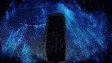 a drawing of a coffin in a dark room