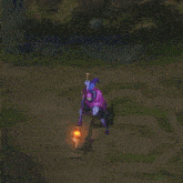 a purple dragon is surrounded by a blue circle of light