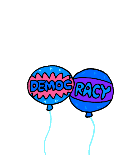 Democracy Is Rising Balloons Sticker - Democracy Is Rising Balloons Balloons Rising Stickers