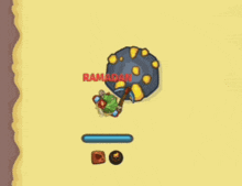 a cartoon drawing of a rock with the word ramadan above it