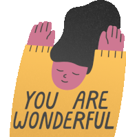 Appreciative Friend Says You Are Wonderful In English Sticker - Real Feels Girl Long Hair Stickers